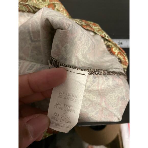 Vintage Forever 21 Juniors Skirt Size 7 Green Geometric All Over Print Boho Art - Picture 4 of 7